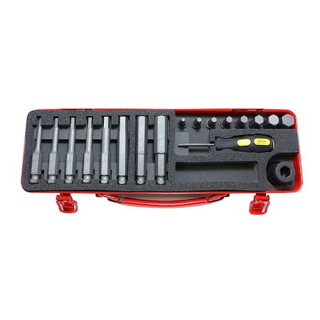 Ko-Ken Bit + Bit Holder Set 4-14mm Hex 18 pieces 1/2 Sq. Drive 14210M